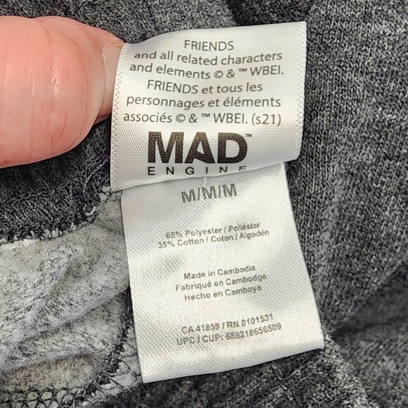 Friends TV Show Sweatpants Size M Dark Gray Mad Engine Unisex Lounge Joggers - Picture 2 of 8